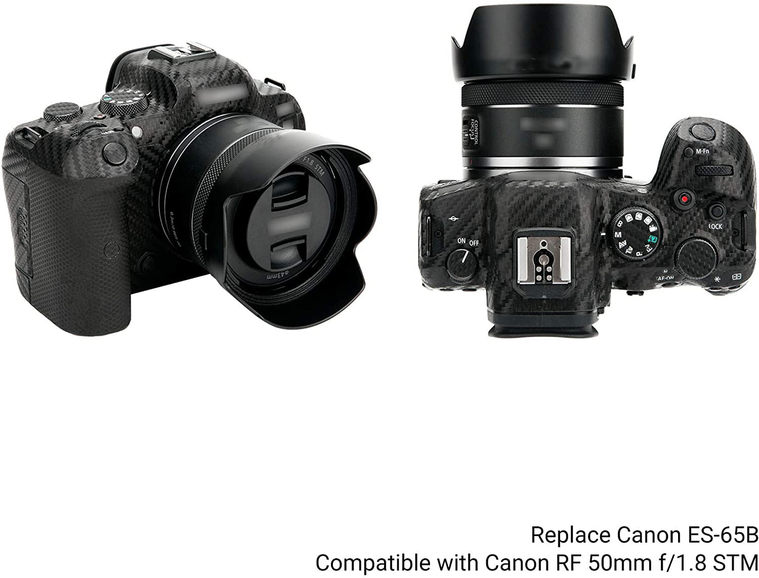 Canon RF50mm F1.8 STM 社外フード付き 2点セット ES-65B 互換 RF50mm F1.8 STM 対応 レンズフード と